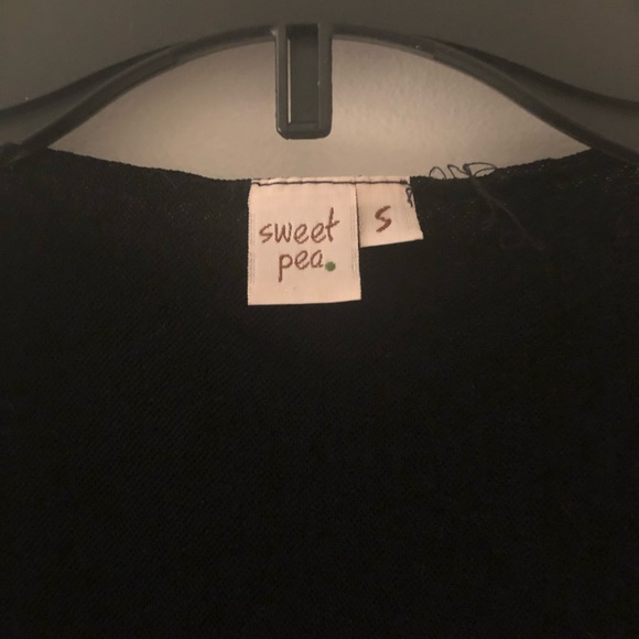 Anthropologie Sweat Pea Black Wrap top - Picture 3 of 3